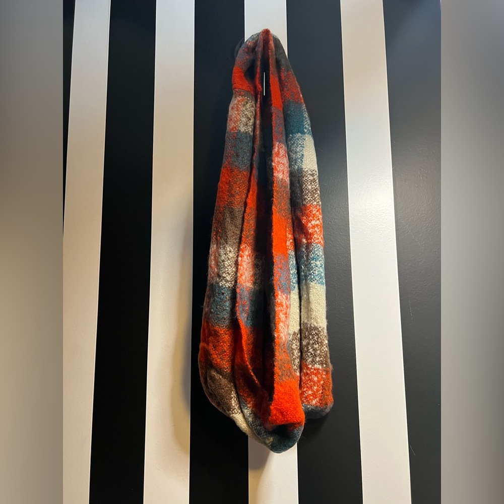 Soft Colorful Checkered Plaid Infinity Winter Scarf